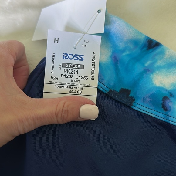 Blue Swim Shorts with Tie-Dye Waistband - Picture 4 of 8